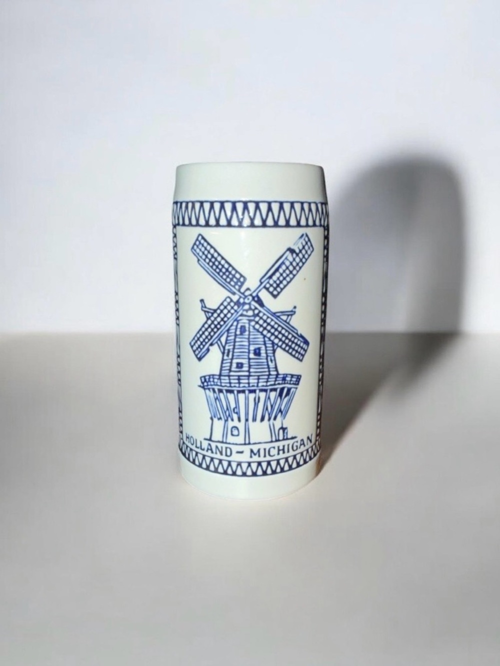 Holland Michigan Blue Windmill Ceramic Stein